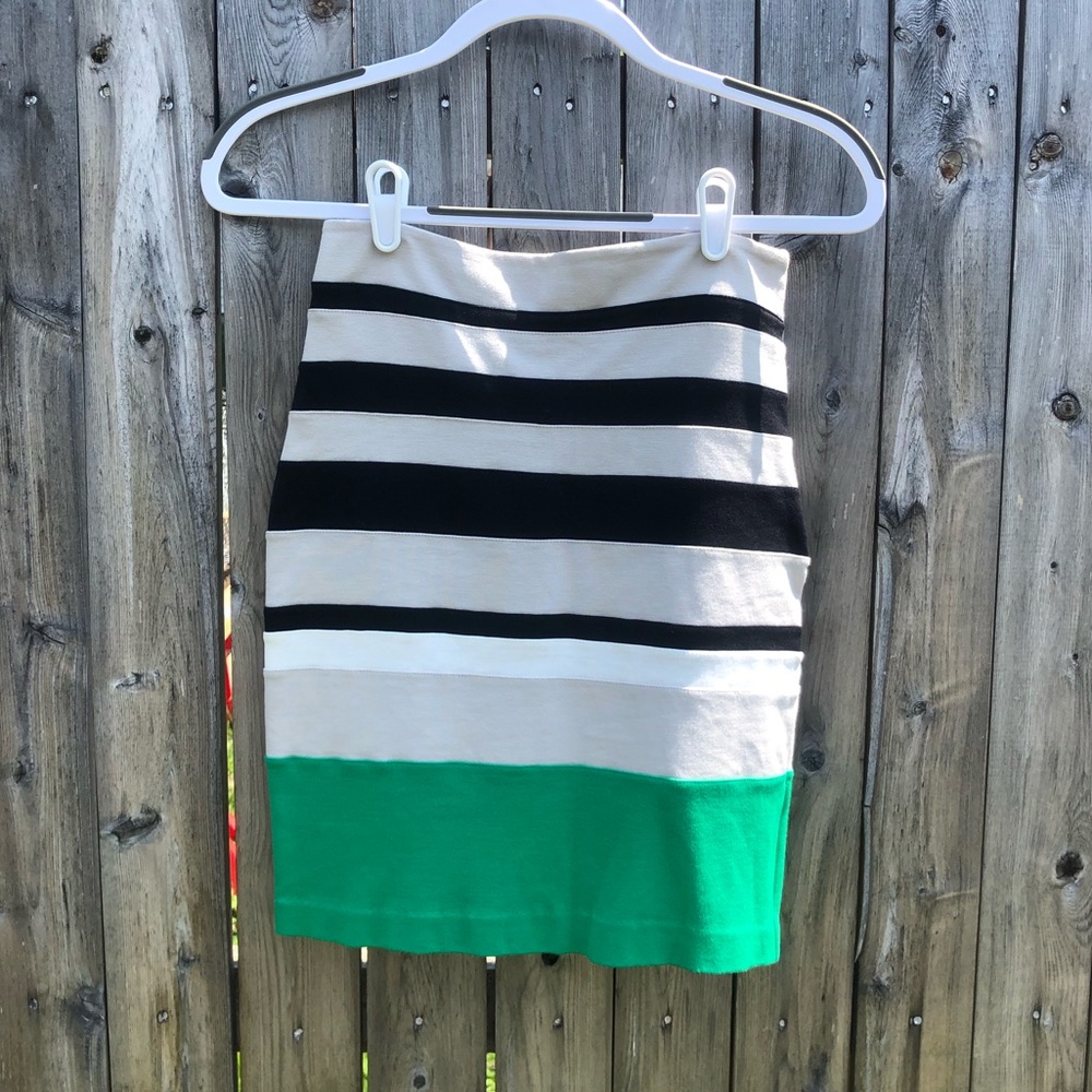 Express Striped Pencil Skirt